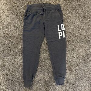 PINK Victoria's Secret Dark Gray Joggers with White Logo
